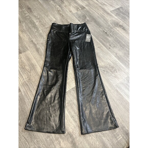 VINCE CAMUTO Women’s Faux Vegan Leather Bootcut Pants Black Size Small (28x29) - Picture 7 of 12